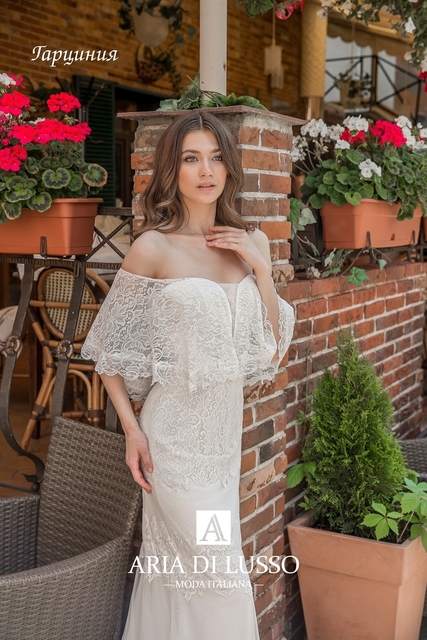 Свадебное платье Гарциния. Силуэт Рыбка. Цвет Белый / Молочный. Вид 4