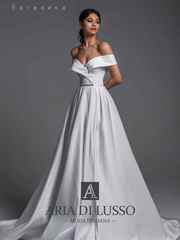 Свадебное платье Евгеника. Силуэт А-силуэт. Цвет Белый / Молочный. Вид 1