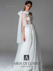 Свадебное платье Лилу. Силуэт А-силуэт. Цвет Белый / Молочный. Вид 1