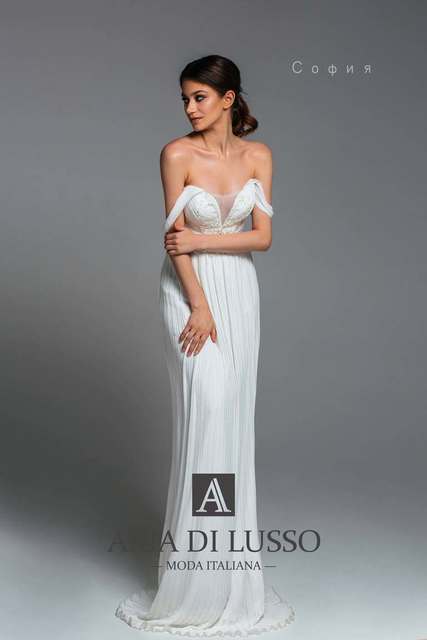 Свадебное платье София. Силуэт Прямое. Цвет Белый / Молочный. Вид 3