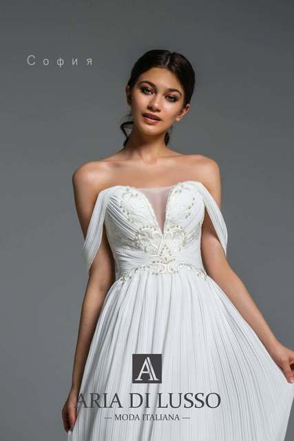 Свадебное платье София. Силуэт Прямое. Цвет Белый / Молочный. Вид 4