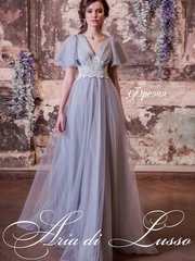 Свадебное платье Фрезия. Силуэт А-силуэт. Цвет Лавандовый / Фиолетовый. Вид 1