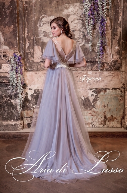 Свадебное платье Фрезия. Силуэт А-силуэт. Цвет Лавандовый / Фиолетовый. Вид 2