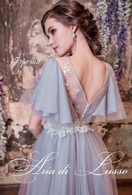 Свадебное платье Фрезия. Силуэт А-силуэт. Цвет Лавандовый / Фиолетовый. Вид 4