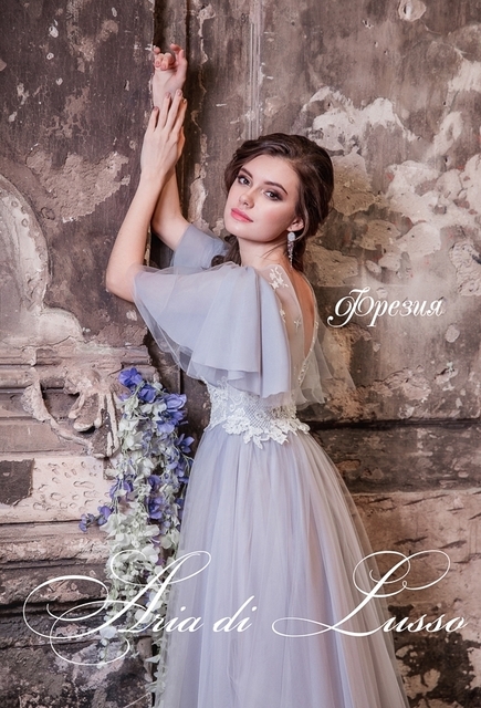 Свадебное платье Фрезия. Силуэт А-силуэт. Цвет Лавандовый / Фиолетовый. Вид 5