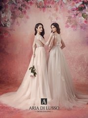 Свадебное платье Божена. Силуэт А-силуэт. Цвет Айвори / Капучино. Вид 2