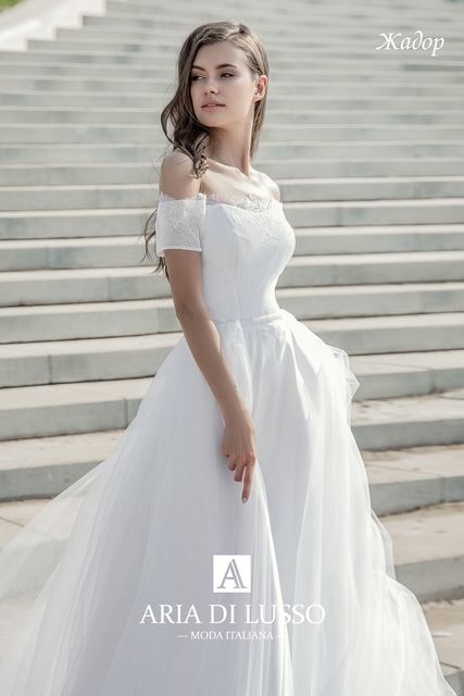 Свадебное платье Жадор. Силуэт А-силуэт. Цвет Белый / Молочный. Вид 3