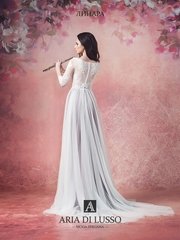 Свадебное платье Линара. Силуэт А-силуэт. Цвет Белый / Молочный, Лавандовый / Фиолетовый. Вид 2