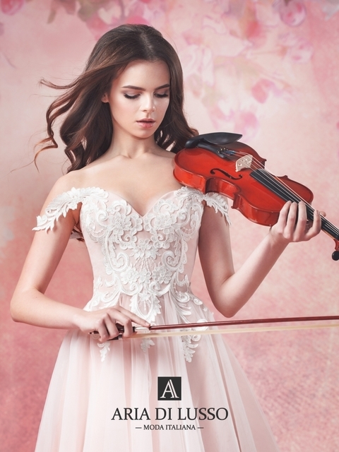 Свадебное платье Жасмин. Силуэт А-силуэт. Цвет Персик / Оранжевый. Вид 4