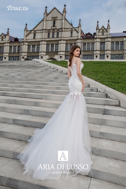 Свадебное платье Рошель. Силуэт Рыбка. Цвет Белый / Молочный. Вид 2