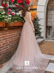 Свадебное платье Эпика. Силуэт А-силуэт. Цвет Айвори / Капучино. Вид 2