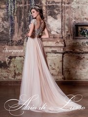 Свадебное платье Эсперанса. Силуэт А-силуэт. Цвет Айвори / Капучино. Вид 2