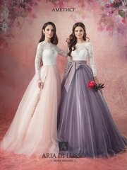 Свадебное платье Аметист. Силуэт Пышное. Цвет Белый / Молочный, Персик / Оранжевый, Лавандовый / Фиолетовый. Вид 1