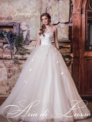 Свадебное платье Батерфляй. Силуэт Пышное. Цвет Белый / Молочный. Вид 1