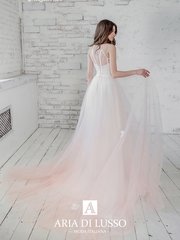 Свадебное платье Сицилия. Силуэт А-силуэт. Цвет Белый / Молочный, Персик / Оранжевый. Вид 2