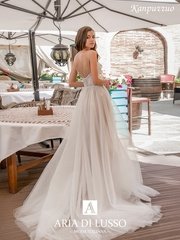 Свадебное платье Каприччио. Силуэт А-силуэт. Цвет Айвори / Капучино. Вид 2