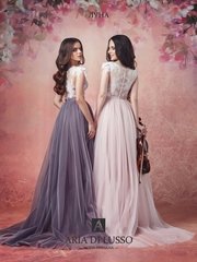 Свадебное платье Луна. Силуэт А-силуэт. Цвет Персик / Оранжевый, Лавандовый / Фиолетовый. Вид 2