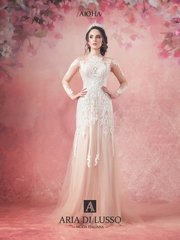 Свадебное платье Аюна. Силуэт Прямое. Цвет Персик / Оранжевый. Вид 1