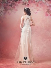 Свадебное платье Аюна. Силуэт Прямое. Цвет Персик / Оранжевый. Вид 2