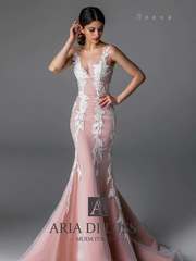 Свадебное платье Лиана. Силуэт Рыбка. Цвет Персик / Оранжевый. Вид 1