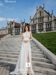Свадебное платье Мелисса. Силуэт А-силуэт. Цвет Белый / Молочный. Вид 1