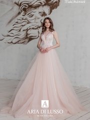 Свадебное платье Тасмания. Силуэт Пышное. Цвет Персик / Оранжевый. Вид 1