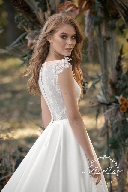 Свадебное платье Анет. Силуэт А-силуэт. Цвет Белый / Молочный. Вид 4