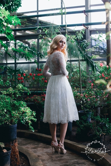 Свадебное платье Армель. Силуэт А-силуэт. Цвет Белый / Молочный. Вид 2