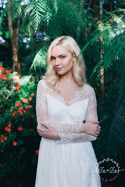 Свадебное платье Армель. Силуэт А-силуэт. Цвет Белый / Молочный. Вид 3