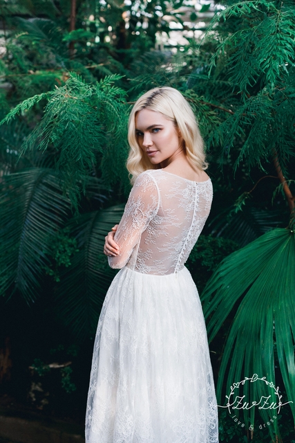 Свадебное платье Армель. Силуэт А-силуэт. Цвет Белый / Молочный. Вид 4