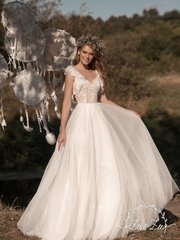 Свадебное платье Злата. Силуэт А-силуэт. Цвет Белый / Молочный. Вид 1