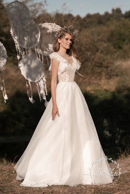 Свадебное платье Злата. Силуэт А-силуэт. Цвет Белый / Молочный. Вид 3