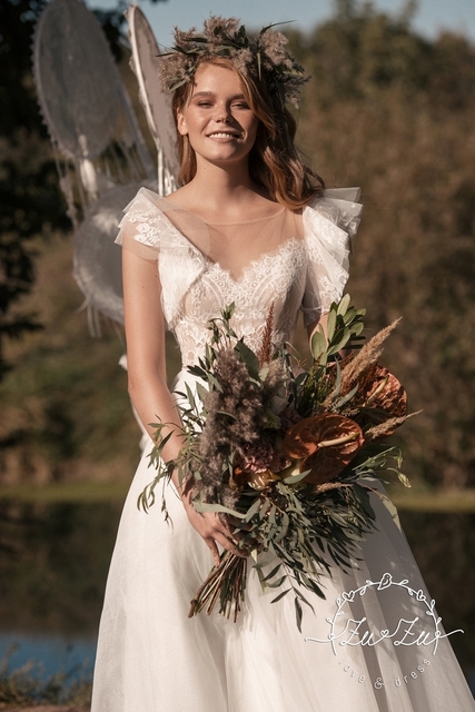 Свадебное платье Злата. Силуэт А-силуэт. Цвет Белый / Молочный. Вид 4