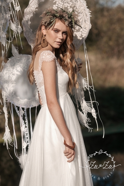 Свадебное платье Зои. Силуэт Прямое. Цвет Белый / Молочный. Вид 5