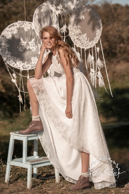 Свадебное платье Лавли. Силуэт А-силуэт. Цвет Белый / Молочный. Вид 3