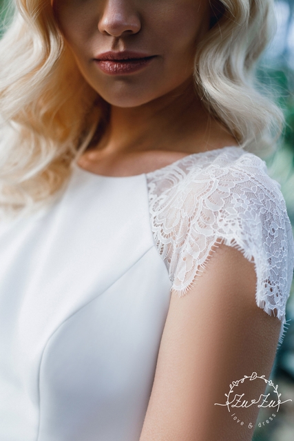 Свадебное платье Лалик. Силуэт Прямое. Цвет Белый / Молочный. Вид 3