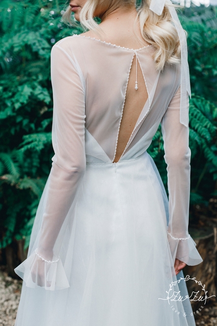 Свадебное платье Манон. Силуэт А-силуэт. Цвет Белый / Молочный. Вид 5