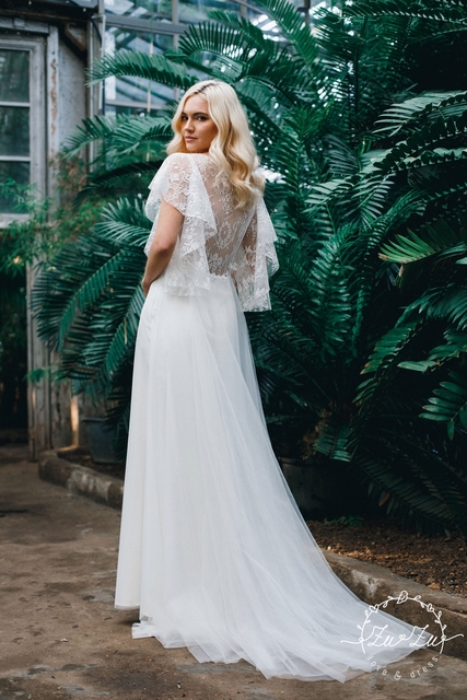 Свадебное платье Мерсье. Силуэт Прямое. Цвет Белый / Молочный. Вид 2