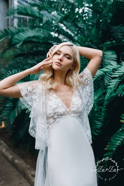 Свадебное платье Мерсье. Силуэт Прямое. Цвет Белый / Молочный. Вид 3