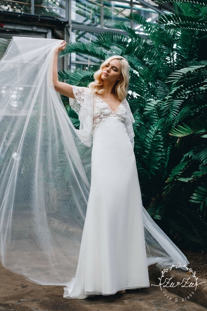 Свадебное платье Мерсье. Силуэт Прямое. Цвет Белый / Молочный. Вид 8