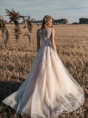 Свадебное платье Аньес. Силуэт А-силуэт. Цвет Айвори / Капучино. Вид 2