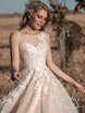 Свадебное платье Аньес. Силуэт А-силуэт. Цвет Айвори / Капучино. Вид 4