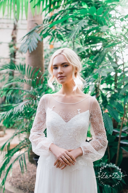 Свадебное платье Дебби. Силуэт Прямое. Цвет Белый / Молочный. Вид 3