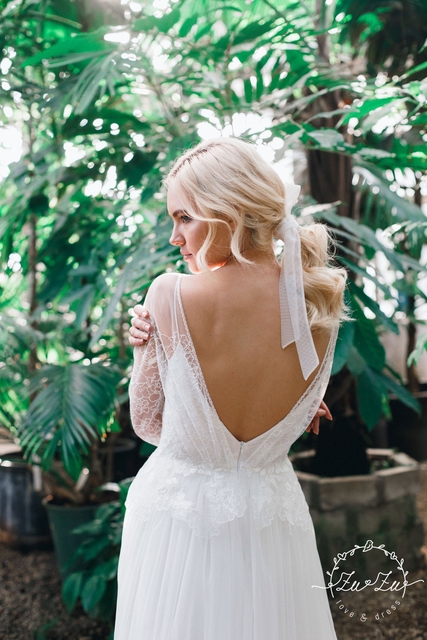 Свадебное платье Дебби. Силуэт Прямое. Цвет Белый / Молочный. Вид 4