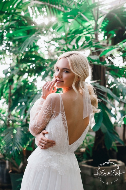 Свадебное платье Дебби. Силуэт Прямое. Цвет Белый / Молочный. Вид 5