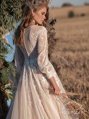 Свадебное платье Жаклин. Силуэт А-силуэт. Цвет Белый / Молочный, Айвори / Капучино. Вид 2