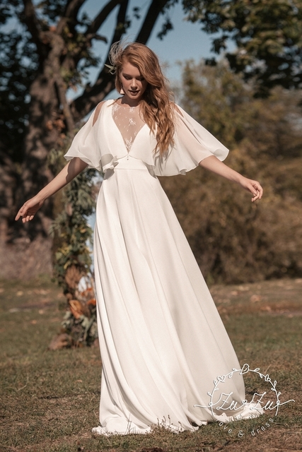 Свадебное платье Ирис. Силуэт Прямое. Цвет Белый / Молочный. Вид 5