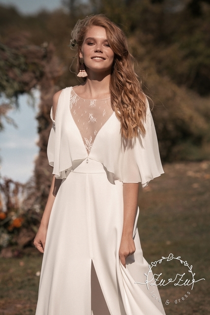 Свадебное платье Ирис. Силуэт Прямое. Цвет Белый / Молочный. Вид 7