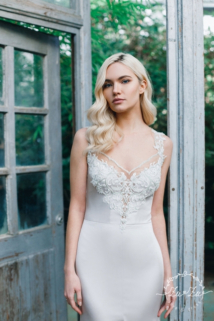 Свадебное платье Мун. Силуэт Прямое. Цвет Белый / Молочный. Вид 3