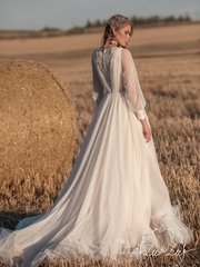 Свадебное платье Ноэми. Силуэт А-силуэт. Цвет Белый / Молочный. Вид 2